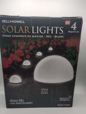 White Solar Path Dome Lights - 4 Pack